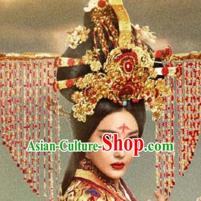 Chinese Ancient Bride Hair Accessories Xiuhe Suit Tassel Phoenix Coronet, China Empress Hairpins Headwear for Women