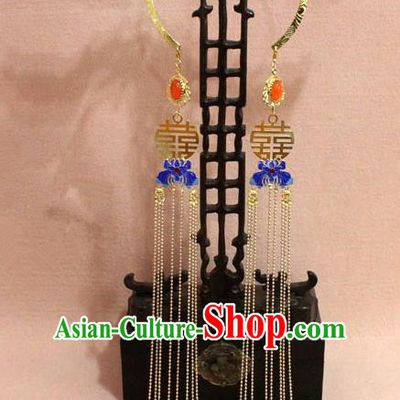 Traditional Chinese Handmade Jewelry Accessories Ancient Bride Necklace Hanfu Cloisonn Lotus Tassel Necklet for Women