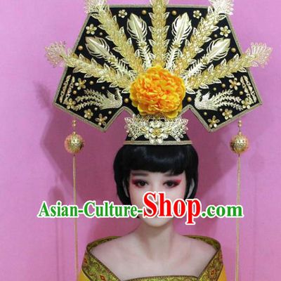 Traditional Chinese Handmade Hair Accessories Ancient Qing Dynasty Manchu Imperial Concubine Phoenix Coronet Headwear for Women