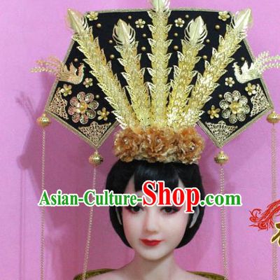 Traditional Chinese Handmade Hair Accessories Ancient Qing Dynasty Manchu Imperial Concubine Phoenix Coronet Headwear for Women
