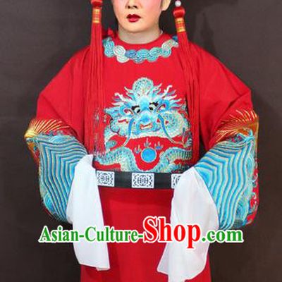 Traditional China Beijing Opera Niche Costume Red Embroidered Robe, Chinese Peking Opera Gifted Scholar Clothing