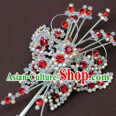 Traditional China Beijing Opera Actress Hair Accessories Hairpins, Chinese Peking Opera Diva Butterfly Hair Stick Headwear