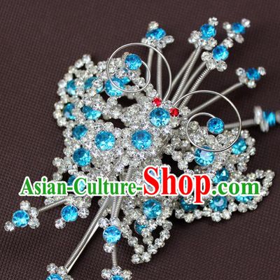Traditional China Beijing Opera Actress Hair Accessories Hairpins, Chinese Peking Opera Diva Butterfly Hair Stick Headwear