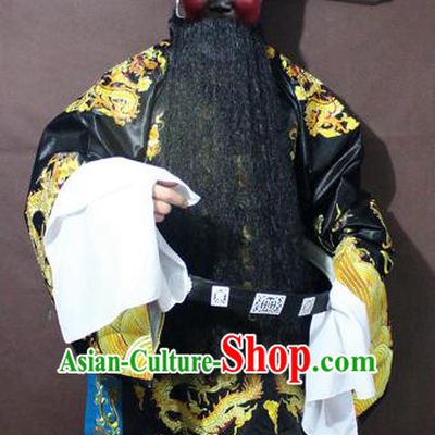 Traditional China Beijing Opera Prime Minister Costume Black Embroidered Robe, Chinese Peking Opera Bao Zheng Gwanbok