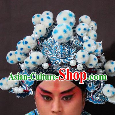 Traditional China Beijing Opera General Hats, Chinese Peking Opera Takefu Headwear