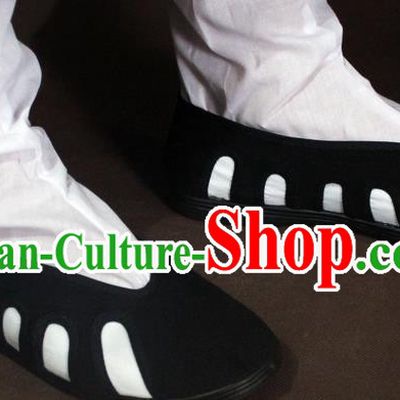 Traditional China Beijing Opera Taoist Priest Shoes, Chinese Peking Opera Monk Shoes