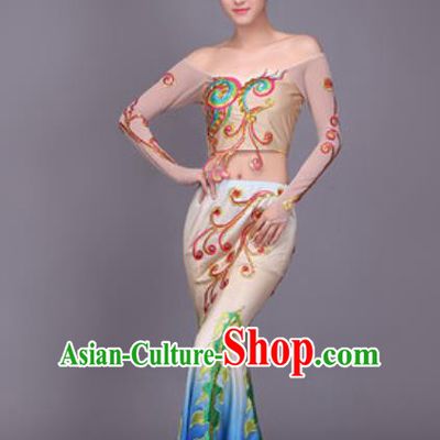 Chinese Traditional Dai Nationality Dance Costume Peacock Dance Dress for Women