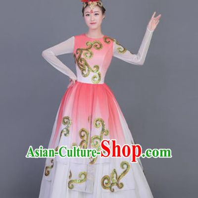 Professional Opening Dance Costume Stage Performance Classical Dance Chorus Pink Dress for Women