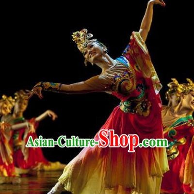Chinese Traditional Classical Dance Costume Folk Dance Clothing for Women