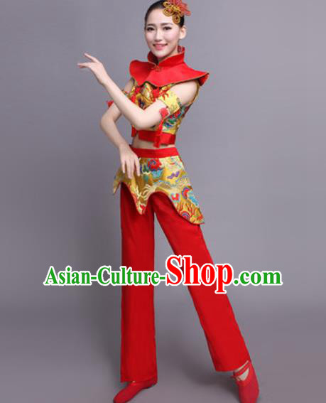 Traditional Chinese Fan Dance Folk Dance Costume Classical Yangko Dance Classical Dance Dress