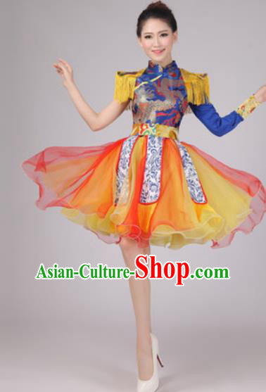 Traditional Chinese Fan Dance Folk Dance Costume Classical Yangko Dance Classical Dance Dress Traditional Chinese Fan Dance Folk Dance Costume Classical Yangko Dance Classical Dance Dress