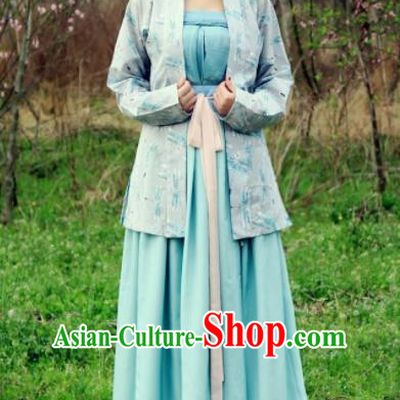 Chinese Traditional Ancient Costumes Song Dynasty Nobility Lady Green Hanfu Dress for Women