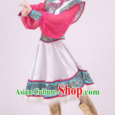 Chinese Traditional Mongol Nationality Dress Mongolian Minority Folk Dance Ethnic Costume for Women