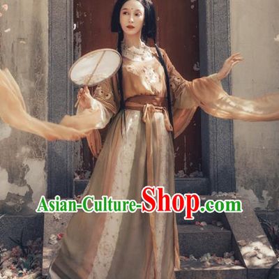Chinese Ancient Apsara Embroidered Costumes Traditional Tang Dynasty Palace Princess Hanfu Dress for Women