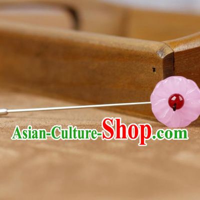 Chinese Ancient Hanfu Jewelry Accessories Traditional Cheongsam Pink Brooch for Women