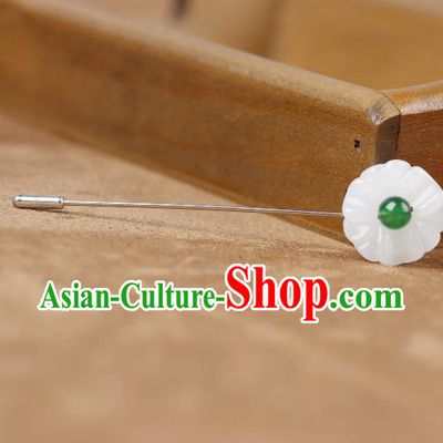 Chinese Ancient Hanfu Jewelry Accessories Traditional Cheongsam White Brooch for Women