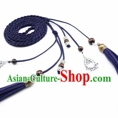 Chinese Ancient Hanfu Hair Accessories Traditional Swordswoman Royalblue Hair Band  for Women