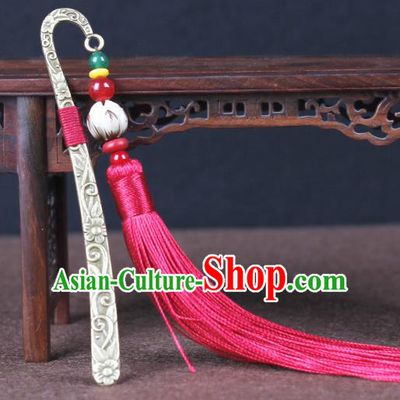 Chinese Ancient Accessories Traditional Rosy Tassel Bookmark