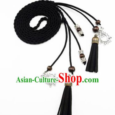 Chinese Ancient Hanfu Hair Accessories Traditional Swordswoman Black Hair Band  for Women