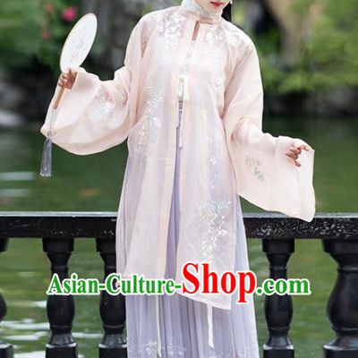 Ancient Chinese Ming Dynasty Historical Costumes Palace Lady Hanfu Dress for Women