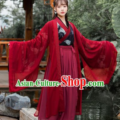 Ancient Chinese Jin Dynasty Historical Costumes Palace Lady Hanfu Dress for Women