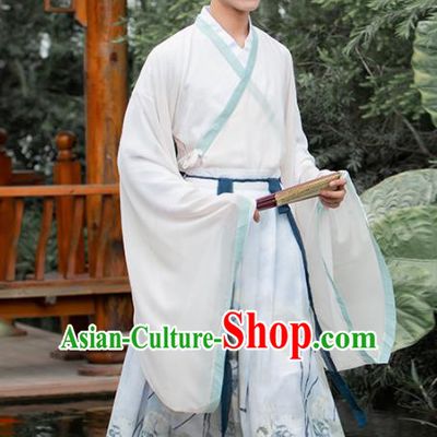 Ancient Chinese Jin Dynasty Scholar Historical Costumes Nobility Childe Embroidered Hanfu for Men