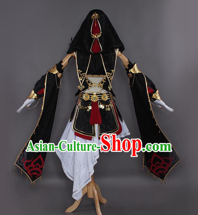 Ancient Chinese Cosplay Costume Chinese Shoes Traditional China Swordsman Clothing and Jewelry Accessories Ancient Chinese Cosplay Costume Chinese Shoes Traditional China Swordsman Clothing and Jewelry Accessories