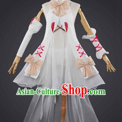 Chinese Traditional Cosplay Costumes Ancient Swordswoman White Dress for Women