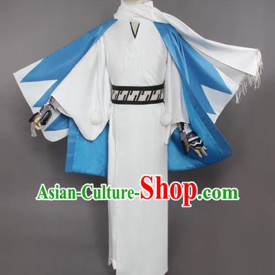 Chinese Traditional Cosplay Prince White Costumes Ancient Nobility Childe Swordsman Clothing for Men