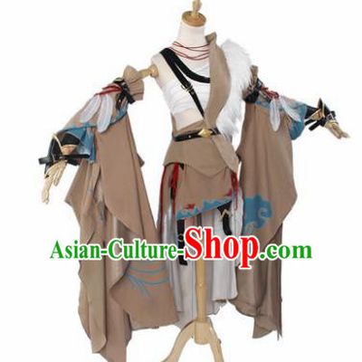 Top Grade Cosplay Princess Costumes Chinese Ancient Swordswoman Dress for Women