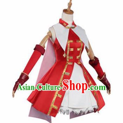 Top Grade Chinese Cosplay Costumes Ancient Young Lady Swordswoman Red Qipao Dress for Women