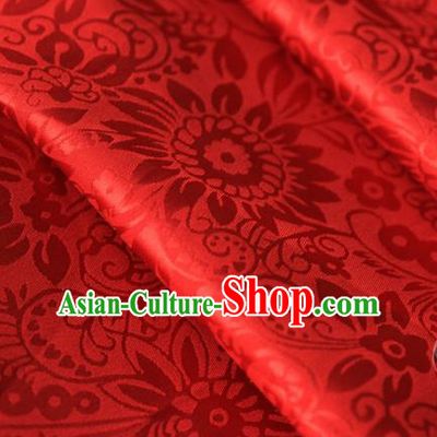 Asian Chinese Traditional Pattern Fabric Red Brocade Silk Fabric Material