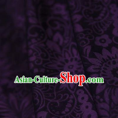 Asian Chinese Traditional Pattern Fabric Purple Brocade Silk Fabric Material