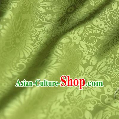 Asian Chinese Traditional Pattern Fabric Green Brocade Silk Fabric Material