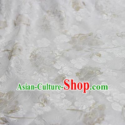 Asian Chinese Traditional Pattern Fabric White Brocade Silk Fabric Material