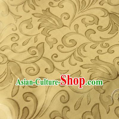 Asian Chinese Traditional Pattern Fabric Golden Brocade Silk Fabric Drapery Material