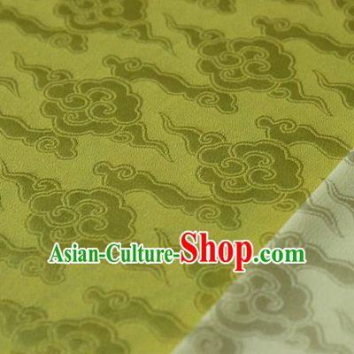 Asian Chinese Traditional Pattern Fabric Ancient Hanfu Golden Brocade Silk Fabric Drapery Material