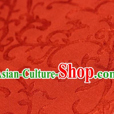 Asian Chinese Traditional Pattern Fabric Ancient Hanfu Jacquard Weave Red Brocade Silk Fabric Drapery Material