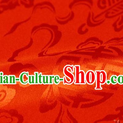 Asian Chinese Traditional Red Silk Fabric Ancient Hanfu Jacquard Brocade Fabric Drapery Material