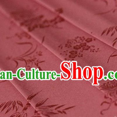 Asian Chinese Traditional Pattern Watermelon Red Silk Fabric Ancient Hanfu Jacquard Brocade Fabric Drapery Material