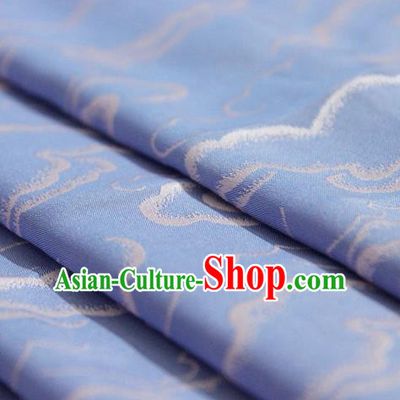 Asian Chinese Traditional Pattern Sky Blue Silk Fabric Ancient Hanfu Brocade Fabric Drapery Material