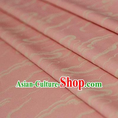 Asian Chinese Traditional Pattern Pink Silk Fabric Ancient Hanfu Brocade Fabric Drapery Material