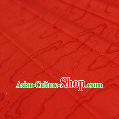 Asian Chinese Traditional Pattern Red Silk Fabric Ancient Hanfu Brocade Fabric Drapery Material