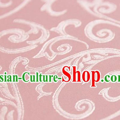 Asian Chinese Traditional Jacquard Silk Fabric Ancient Hanfu Pink Brocade Fabric Drapery Material