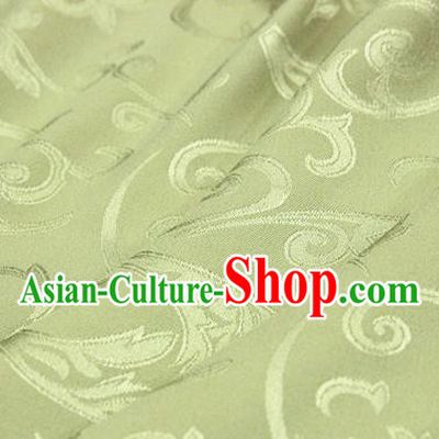 Asian Chinese Traditional Jacquard Silk Fabric Ancient Hanfu Green Brocade Fabric Drapery Material