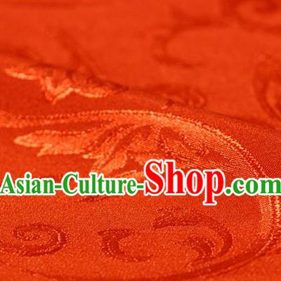 Asian Chinese Traditional Jacquard Silk Fabric Ancient Hanfu Red Brocade Fabric Drapery Material