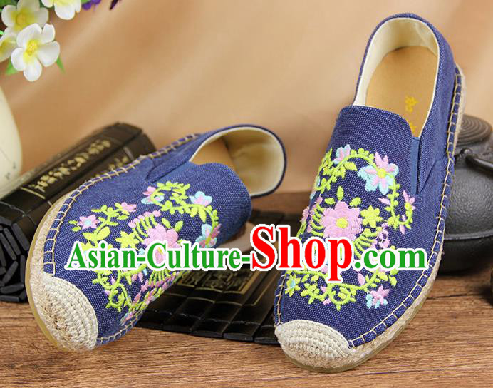 Chinese National Shoes Traditional Cloth Shoes Linen Shoes Embroidered Shoes
