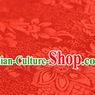 Asian Chinese Traditional Red Silk Fabric Ancient Hanfu Jacquard Brocade Fabric Drapery Material