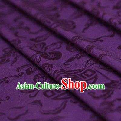 Asian Chinese Traditional Purple Silk Fabric Ancient Hanfu Jacquard Brocade Fabric Drapery Material