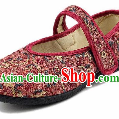 Chinese National Handmade Shoes Traditional Cloth Shoes Red Shoes for Women